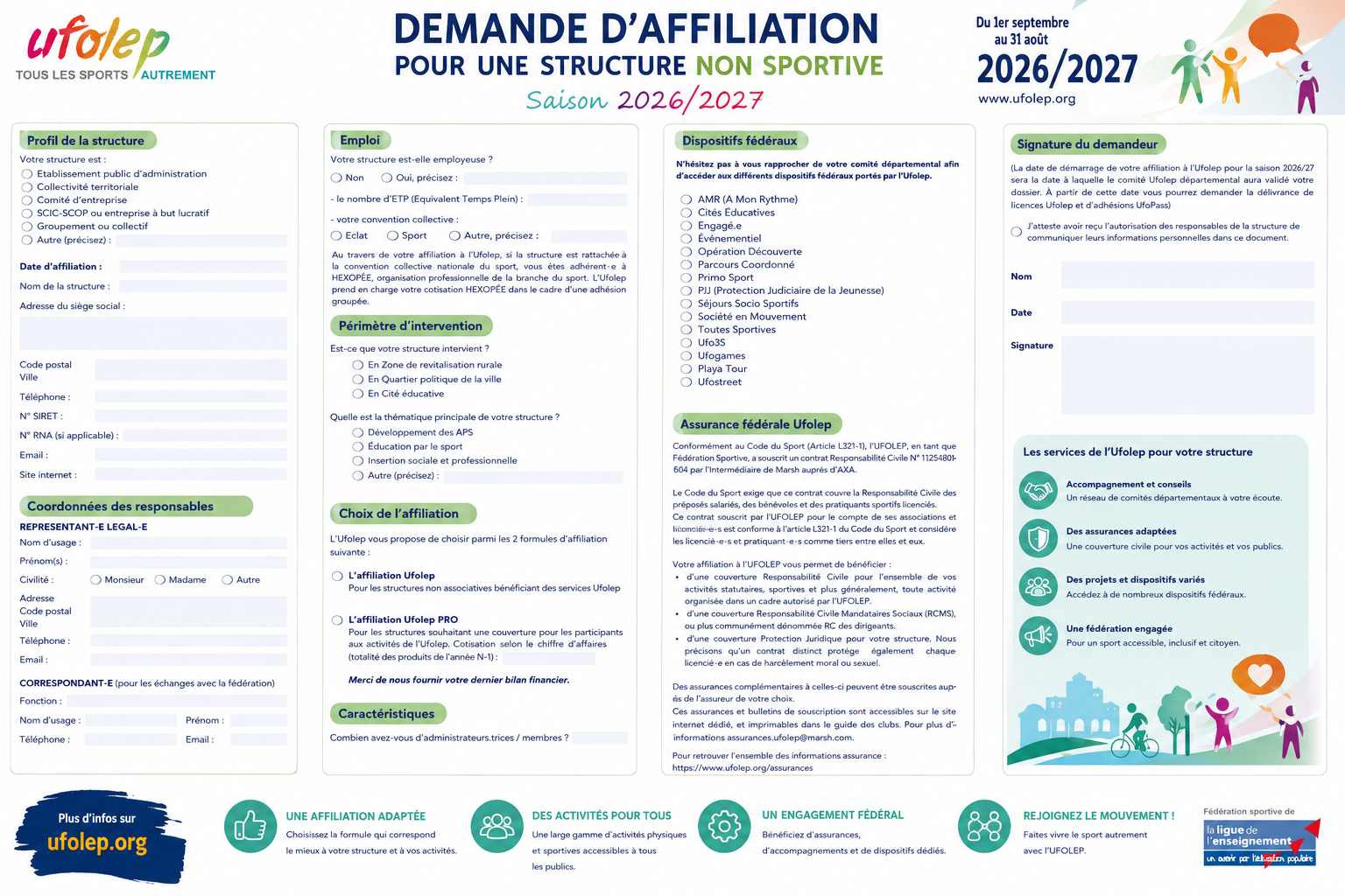Demande d'affiliation - Structure non sportive