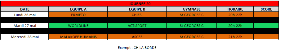 CALENDRIER J20