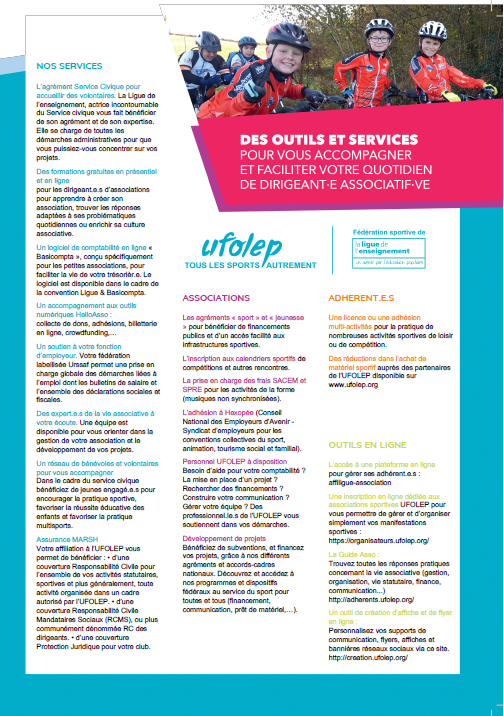 Les outils et services UFOLEP 2024-2025